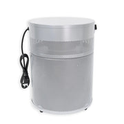 silver cylindrical Airpura 400 air purifier sideview with cord