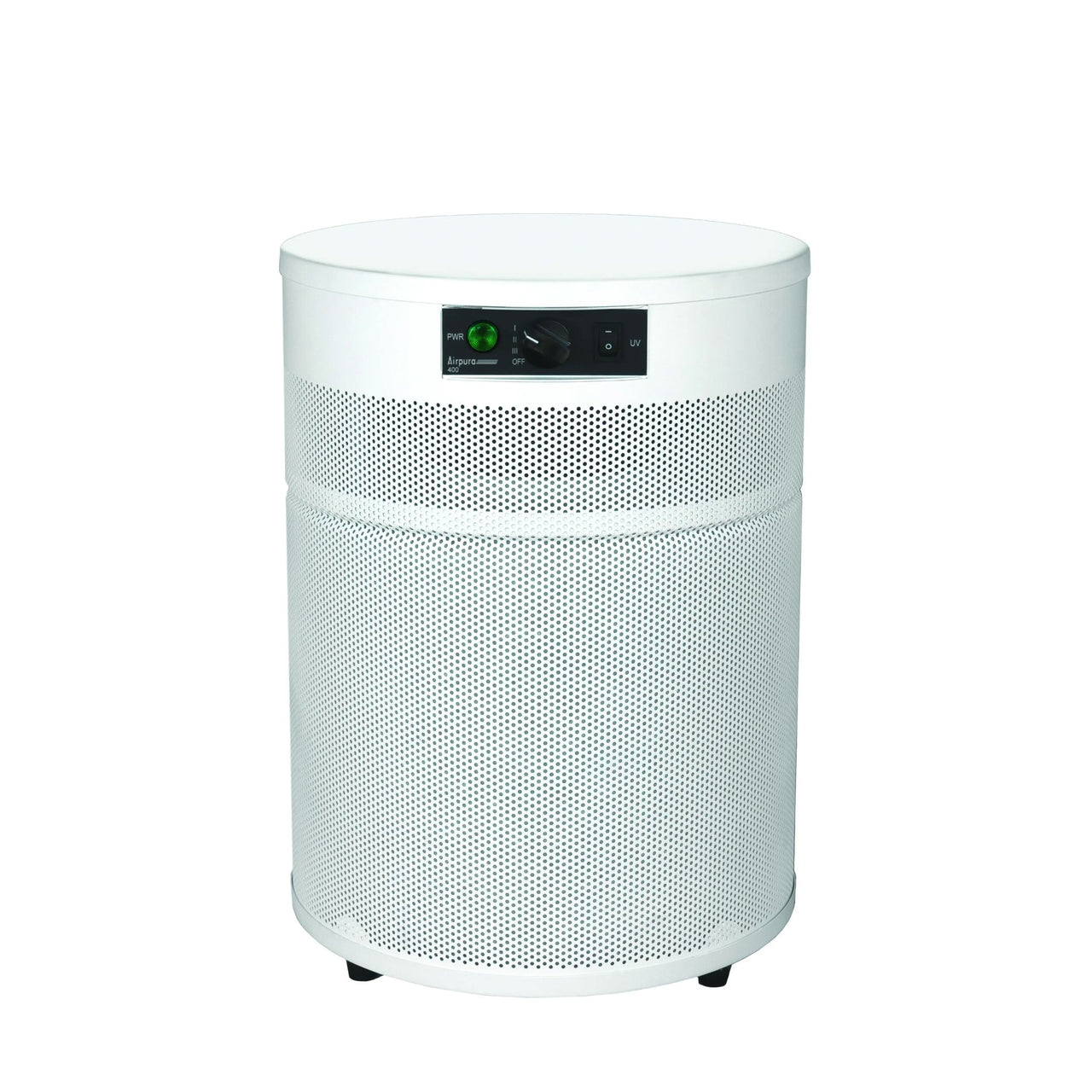 frontview of a white r400 air purifier