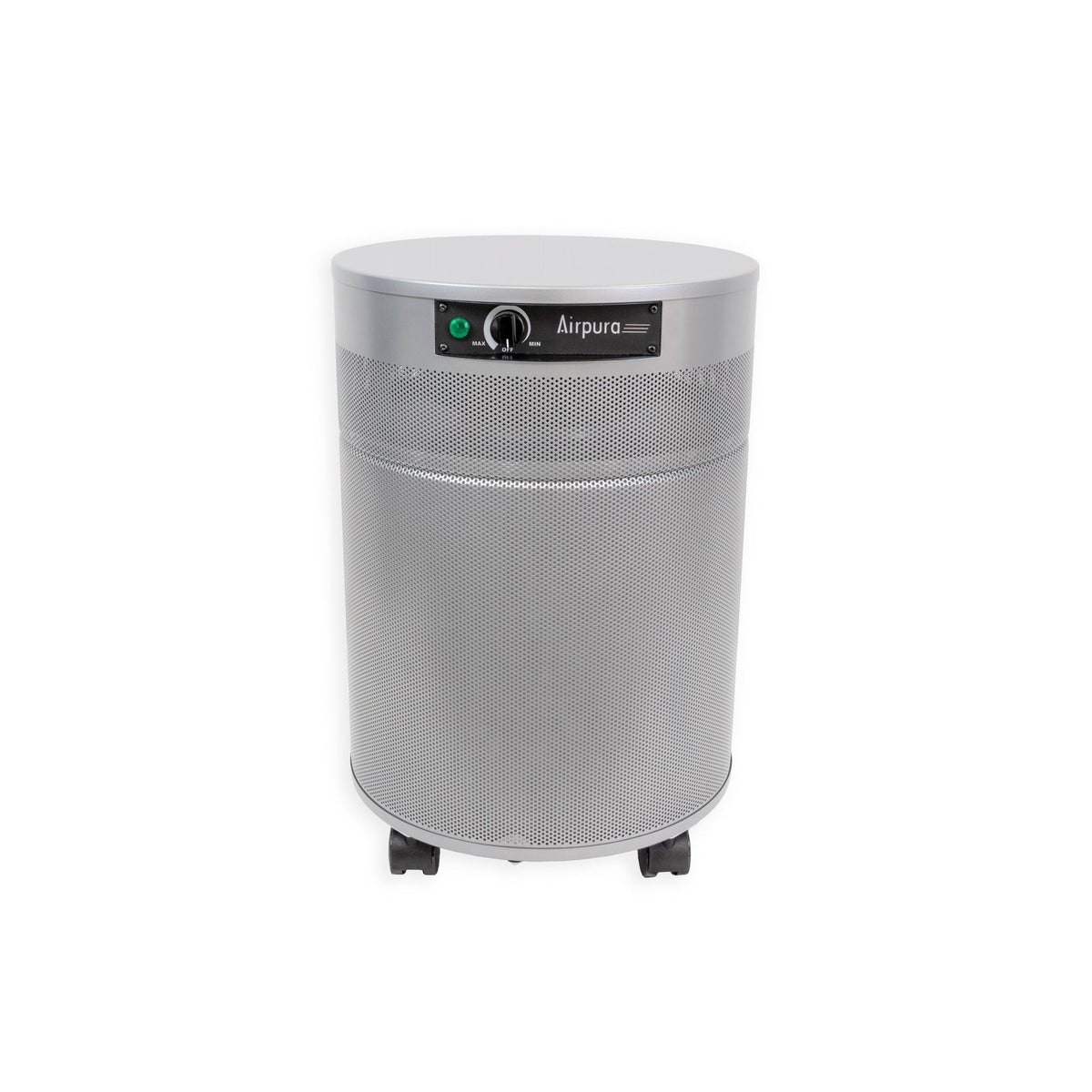 Airpura V614 air purifier in Soft Silver, front view