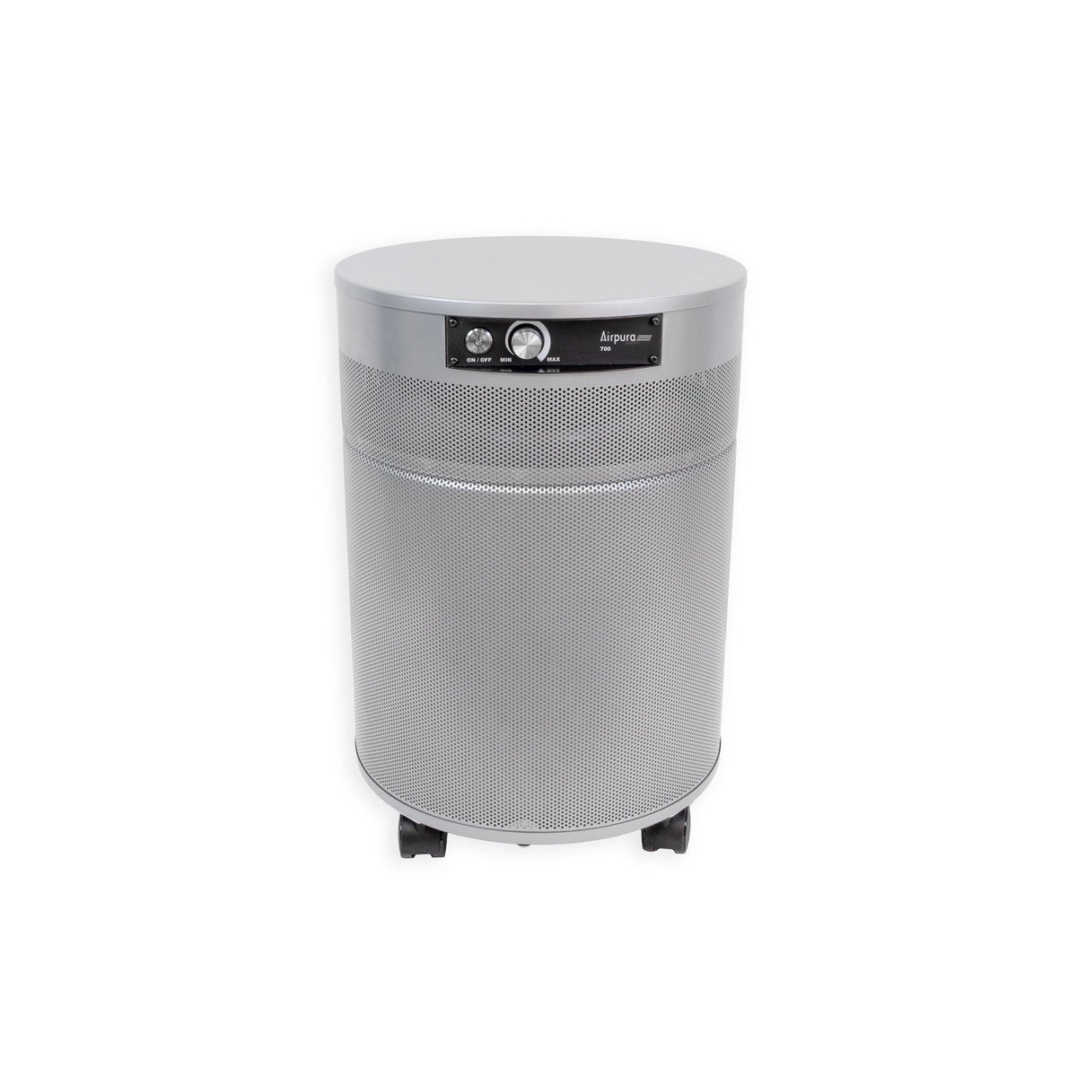 Airpura V714 air purifier in Soft Silver, front view
