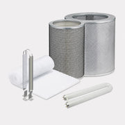 Airpura P700 complete replacement filter set — prefilter, carbon filter, HEPA filter, UV lamp, and PCO reflector