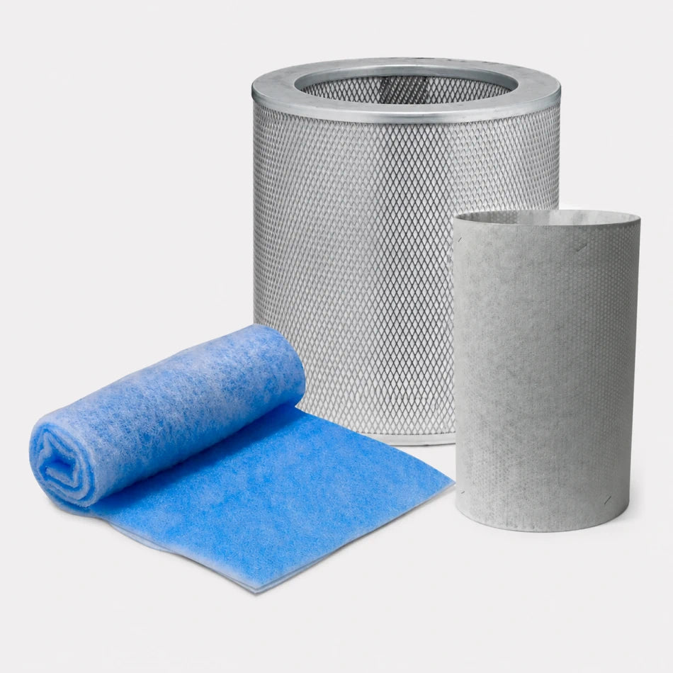 Airpura T600 DLX complete replacement filter set — V-Blend carbon filter, HepaBarrier, and TarBarrier prefilter