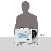 AlorAir Sentinel HD55S dimensions beside person silhouette