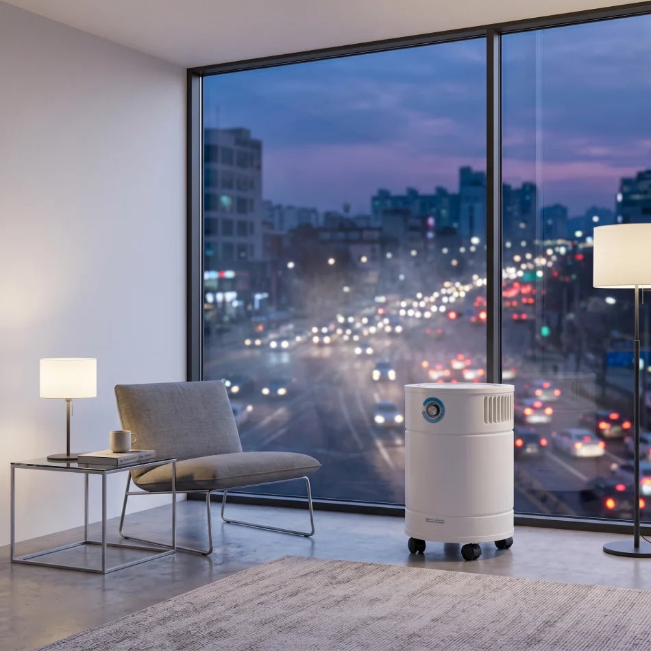 modern apartment with allerair airmedic pro 5 hd air purifier