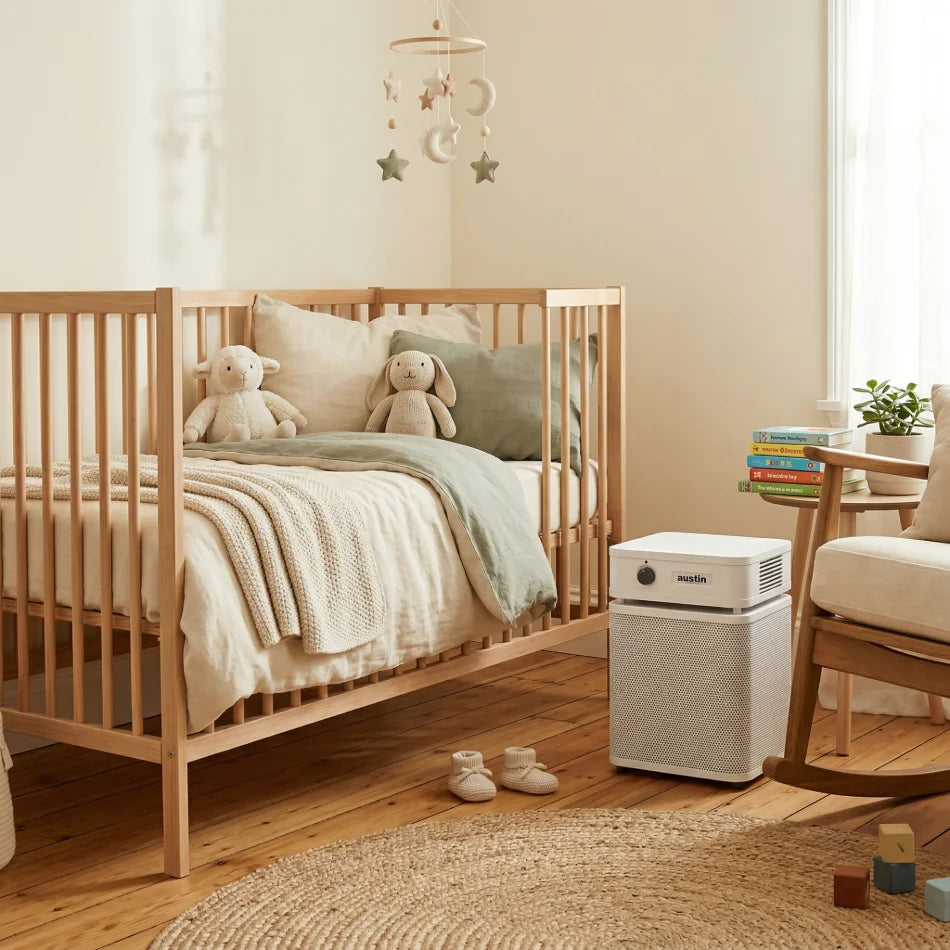 nursery with Austin air healthmate jr air purifier